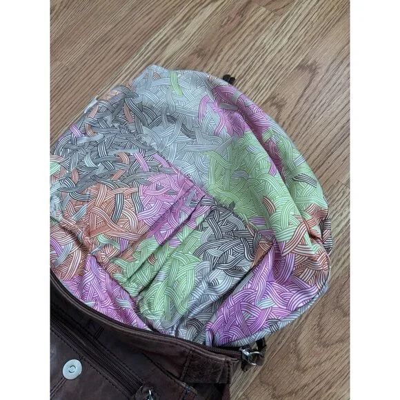 THE SAK Convertible VENTURA GENUINE LEATHER Backpack Crossbody Brown Distressed - Picture 7 of 13